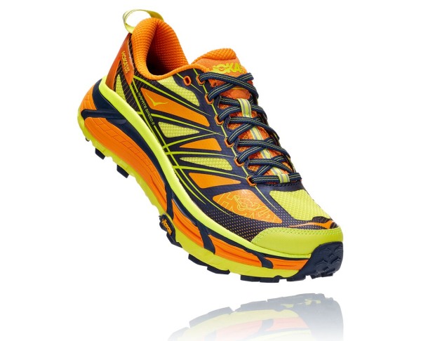 Hoka One One MAFATE SPEED 2 Mens UK - Light Gold / Rose Trail Running Shoes - ERSZK0834